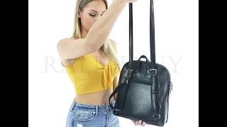 Convertible leather backpack crossbody bag | Brielle | Ralphany