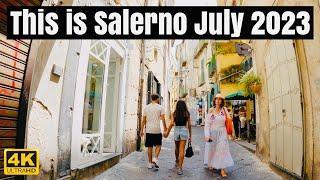 Salerno, Italy  Summer Walking Tour 2023 - 4K UHD