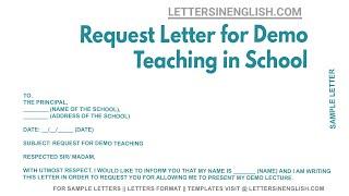 Request Letter For Demo Teaching In School - Sample Letter of Request for Demonstration of Teaching