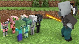 Monster School : Baby Zombie, Run Away From Vindicator  - Sad Story - Minecraft Animation