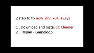 2 step to Fix aow drv x64 ev sys PUBG Emulator Fix error