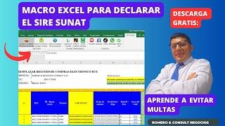 Gratis: Macro Excel para declarar el SIRE SUNAT 2024|Tutorial Completo