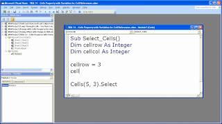 Excel Macro VBA Tip - 14 Using Variables with the Cells Property in Excel Macros