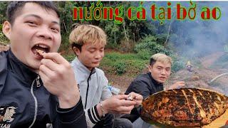 Cuối năm về quê tát ao bắt cá nướng, nướng cá, vân phúc official, Vietnamese village life