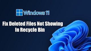 Fix Deleted Files Not Showing In Recycle Bin On Windows 11