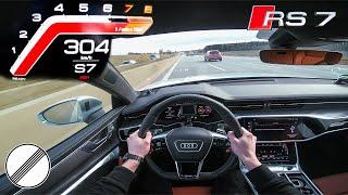 2020 AUDI RS7 Top Speed +300km/h AUTOBAHN POV 600hp