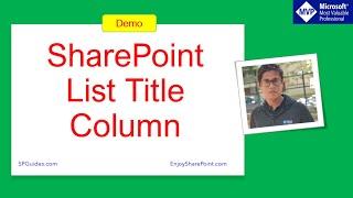 SharePoint List Title Column | SharePoint list change title column