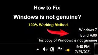 How to Fix Windows is Not Genuine |  7601/7600 | Remove Build  |100% Working Method | 2021 |