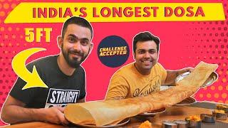 Unbelievable 5ft Long Dosa Eating Challenge | India Street Food | Challenge Accepted#23