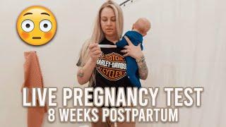 TAKING A LIVE PREGNANCY TEST AT 8 WEEKS POSTPARTUM 2022 | I CAN'T BELIEVE THIS