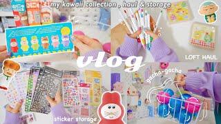 cozy nightaesthetic sticker storage +stationary haul️unboxing Japanese cute gacha collection..