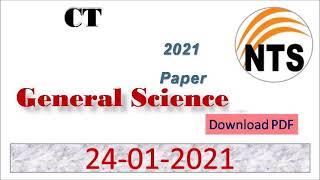 CT paper "B" NTS 2021 portion General science
