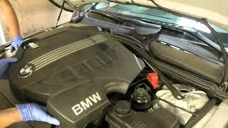 BMW e60 520d 2008 oil, oil filter, air filter, screen wash top up coolant check