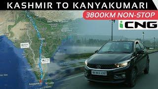 Kashmir To Kanyakumari non-stop in the Tata Tiago iCNG || 3800km CNG Road Trip || 91Wheels