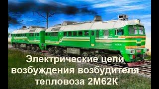 Электрические цепи возбуждения возбудителя тепловоза 2М62К