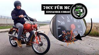 Puch MC50 Rennmotor Teil 4: 70cc Zylinder + erste Testfahrt!