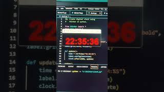 Create a digital clock in python | VS Code #python #shorts