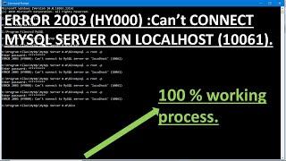 Can't connect to mysql server [solution] ERROR 2003 'localhost' (10061) from MYSQL CMD #error