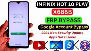 Infinix Hot 10 Play FRP Bypass (Android Setup Not Disable) | X688B Gmail Account Bypass Without PC