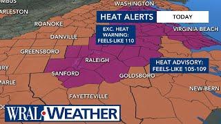 North Carolina Forecast: Triple-digit temps trigger excessive heat warning Friday