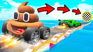 DROVE OVER WATER BUMPIES IN A POOP CAR IN GTA 5 MODS EXPERIMENT! SCORTS GTA 5 ONLINE