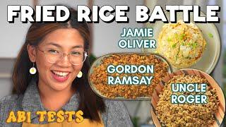 Cooking 3 Viral Fried Rice Recipes (Uncle Roger, Gordon Ramsay, Jamie Oliver)
