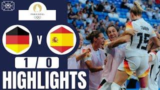 Germany vs Spain | 1-0 | Women's Football | Paris 2024 Highlights | spain vs germany