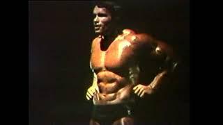 Arnold Schwarzenegger posing Mr. International 1974