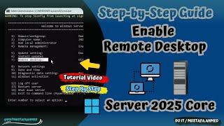 Windows Server 2025 Core : Enable and Access Remote Desktop