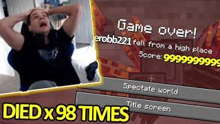10IQ Noob KEEPS ON DYING in Minecraft Hardcore *LMAO* (FUNNIEST MINECRAFT FAILS & WINS CLIPS)