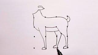 How To Draw Deer With 4 × 4 Dots | Drawing Deer Easy Step By Step | Deer Drawing