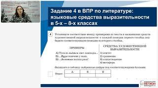 Средства выразительности в моделях ВПР, ОГЭ и ЕГЭ по литературе и русскому языку