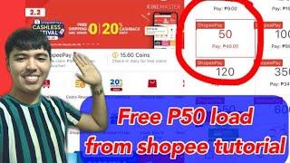 Claim Free 50pesos Load from Shopee Tutorial