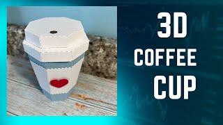 3D Coffee Cup Silhouette Cameo