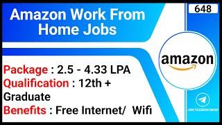 Amazon Work From Home Jobs | 12th Pass Jobs | Part Time Job | Customer Support Associate Jobs