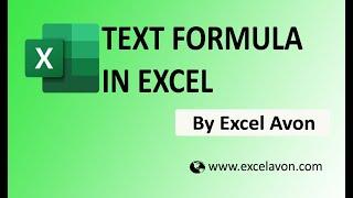 TEXT formula in excel | excel avon
