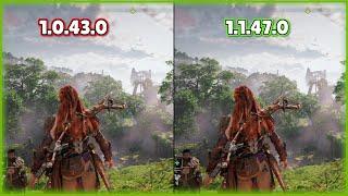 Horizon Forbidden West : 1.0.43.0 vs. 1.1.47.0 patch comparison - RTX 4070