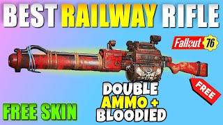 Fallout 76 How to Get Best Railway Rifle Ticket to Revenge Bloodied, Double Ammo & Railway Skin FREE