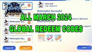 ALL MARCH 2024 GLOBAL REDEEM CODE • RAGNAROK ORIGIN