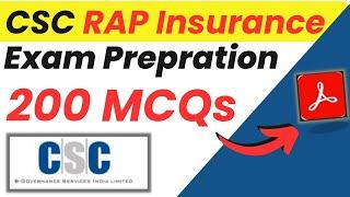 CSC RAP Insurance Exam Preparation | 200 MCQs | RAP Insurance Exam Question Answers