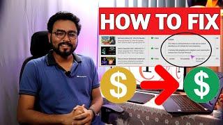How to fix limited monetization on youtube | Yellow dollar problem