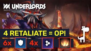 4 Retaliate OP?!  #1 META 6 Warrior Rank Up Build! | Dota Underlords