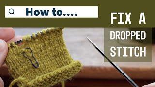 How To Fix Dropped Stitch: NO Crochet Hook! Knitting Tutorial