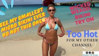 Sheer Transparent Micro Bikini Tryon on Grand Turk Beach 1 of my Smallest Bikinis ever Wicked Weasel