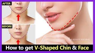 How to get V-Shaped chin, V -Shaped Face and Easy V-line with Japan Exercises & Massage (No Surgery)