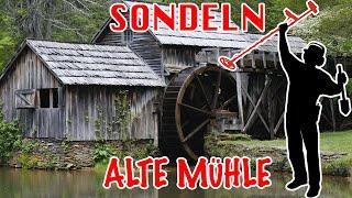 Sondeln an alter Mühle, Hortfund bei der Schatzsuche mit dem Metalldetektor