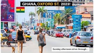 SUNNY SUNDAY! Raw Streets of Accra Ghana OXFORD ST. Driving from OSU to SPINTEX Road in 2023