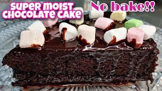 "No bake" Super moist chocolate cake |Mommy Rheine