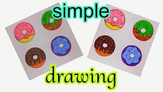 How to Draw cute Doughnuts / drawing doughnut with circles #drawing #howtodraw @shahanazzart1919