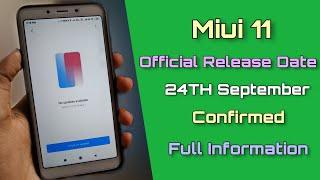 Finally Miui 11 Official Launch On 24th September Release Date Confirmed | Miui 11 Update 